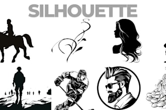 do professional silhouette logo, line art vector illustrations in 24 hours