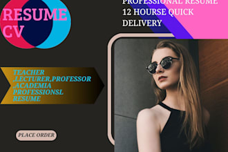 professionally create professor ,teacher resume, lecturer resume