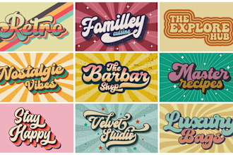 design custom hand lettering, retro script typography, font logo