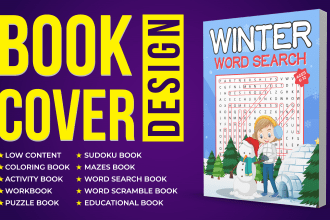 do children activity book and coloring book cover design for amazon kdp