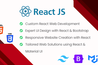 create your web with react or next js and tailwind, material UI and more
