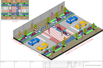 design house plan, shop drawing, road section, and safety sign board in autocad
