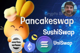 create pancake swap, uniswap, raydium swap, staking, defi on solana evm ton