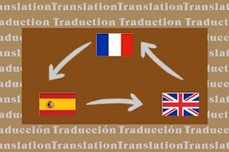 translate into english, spanish or french
