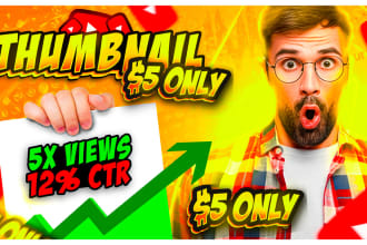 design eye catchy clickbait youtube thumbnails in 3 hour
