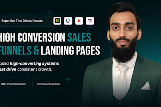 design sales funnels, landing pages, in kartra and gihighlevel, kajabi websites