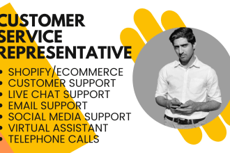 be customer service ecommerce shopify amazon, chat, email support