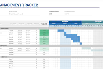 create project management tracker and gantt chart