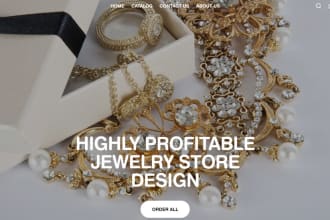 design shopify gold silver store jewelry website pearl marble wristwatch website