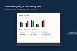 build a custom budget vs actual or forecasting tool, CPA built