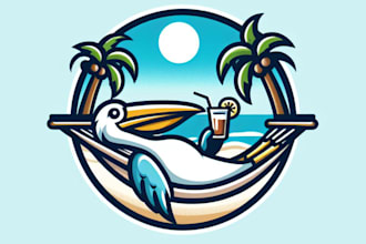 make a high quality lazy pelican mascot logo for you with express delivery