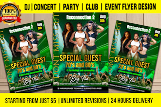 amazing dj, concert, party, club, event flyer design