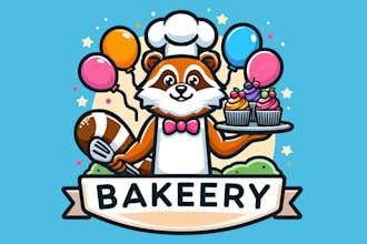 creative modern baker fun mascot logo for your company