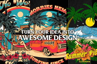 do summer tropical t shirt design for you