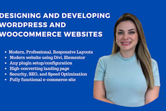 build modern wordpress website design and ecommerce website
