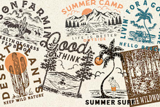 draw vintage illustrations for all your graphic design needs