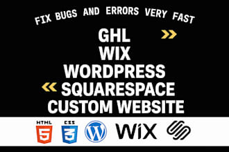 fix bugs and errors from custom static and dynamic web pages or custom code