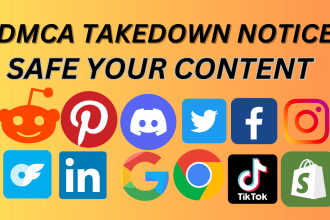send dmca takedown notice to tiktok,reddit,google,etsy,