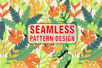 design a seamless surface pattern for textile prints  design