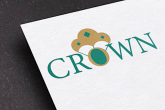 create trendy crown, jewelry, lawyer minimalist logo