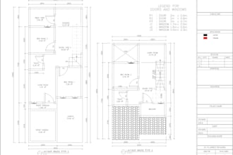 draw architectural floor plans, elevation and section