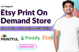 setup etsy print on demand store with etsy SEO listings