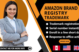 do trademark registration and amazon brand registry in USA, canada, and UK