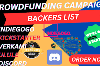 generate super active backers list for your  campaign