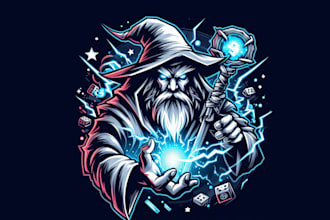 give a high quality wizard spell esport mascot logo design in very short time