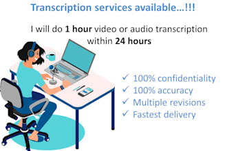 transcribe audio to text and do video transcription in 24 hours