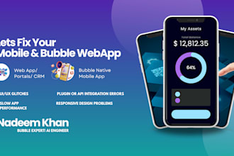fix your bubble web app and bubble mobile app with responsive design
