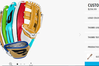 design 2d 3d baseball glove configuration softball on shopify kickflip zakeke