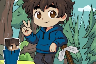 draw your minecraft skin in my cartoon style