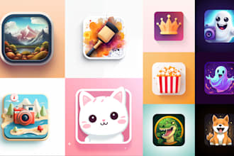 design app icon logo for mobile app website using midjourney or leonardo