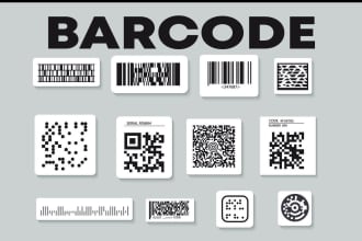design barcode label, sticker, hangtag, price tag etc