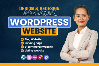 design, redesign, rebuild, update, fix, copy clone or revamp wordpress website