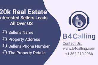 provide 20k high quality real estate seller leads across the US