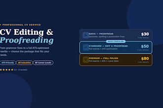 edit and rewrite your CV or resume with CPA quality