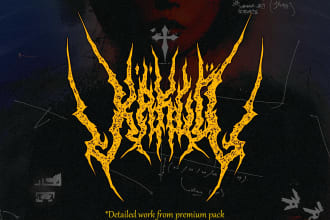 draw simple death or black metal logo