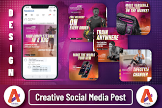 design creative fb post, instagram ad, google ads and digital banners