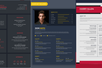 design attractive and unique CV in english, spanish, french