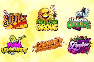 do cannabis strain logo design or illustration in graffiti hand lettering