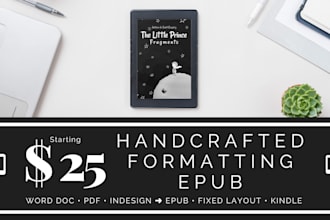 do manual ebook conversion from pdf, word, indesign to epub, fixed or reflowable