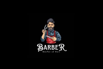 create all type of custom, dynamic barbershop design with logo