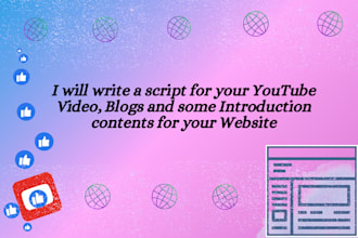 write a script for your youtube videos, blogs and websites