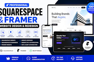 fix redesign and design a modern squarespace website or framer site