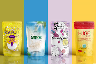 do brand food packaging, pouch labels and bag packaging design