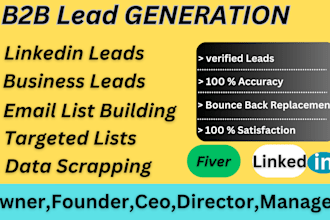 do highly targeted linkedin b2b lead generation,business email list building