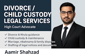 provide legal assistance in divorce, child custody, and family law