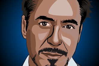 draw vector art portrait illustration in 24 hours